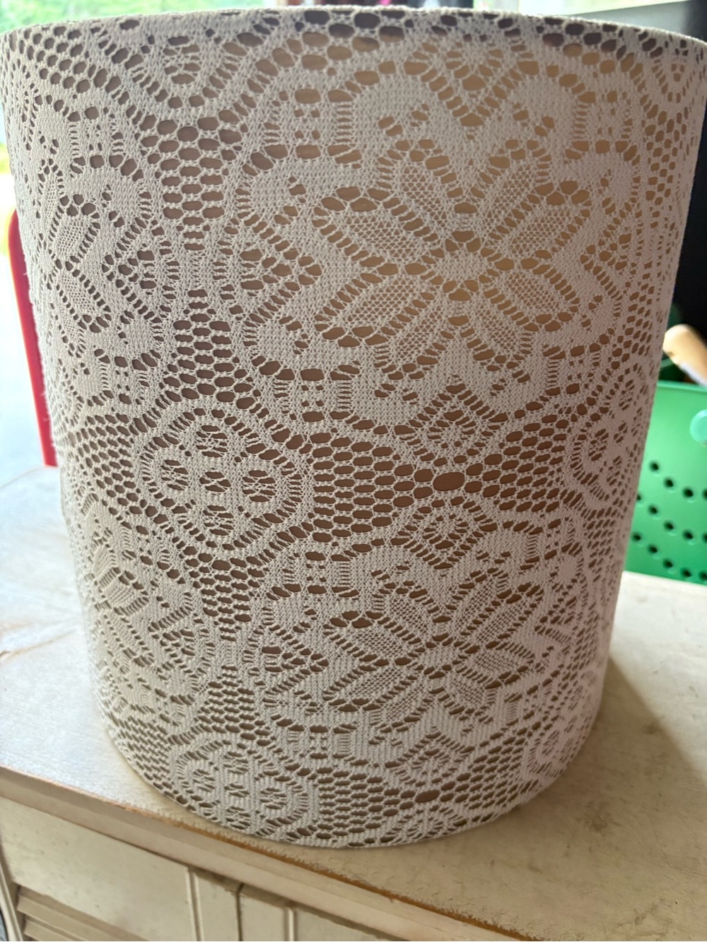 Pier 1 Cream Lace-Pattern Lantern